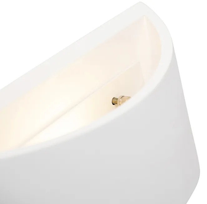 Модерна стенна лампа бяла 20 см със светлинен ефект - Tum