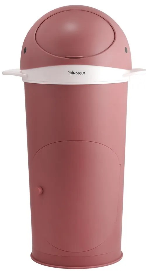 Тъмнорозово пластмасово кошче за пелени 25 l Whale – Kindsgut