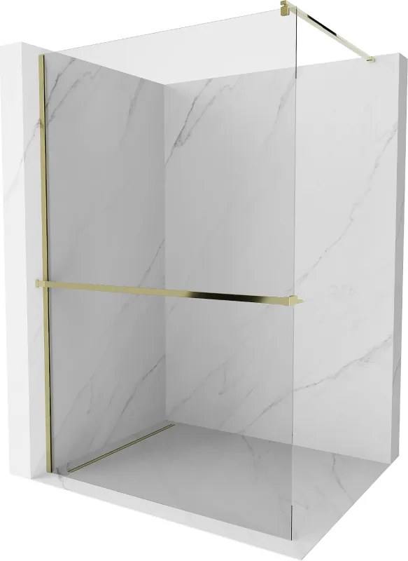 Mexen Kioto+ душ стена с рафт Walk-in 70 x 200 см, прозрачна, златна - 800-070-121-50-00