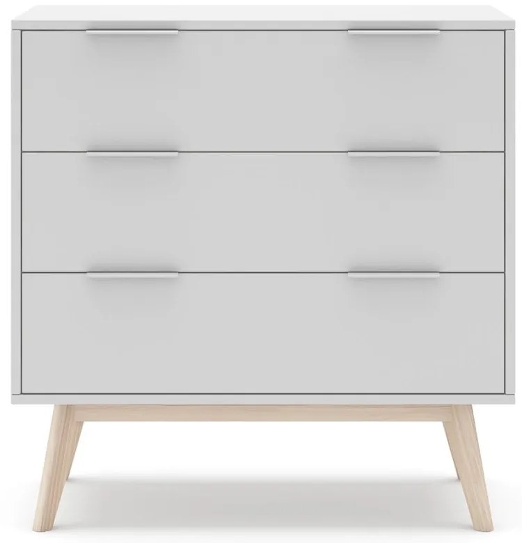 Бял нисък скрин с чекмеджета 80x83 cm Campus - Marckeric