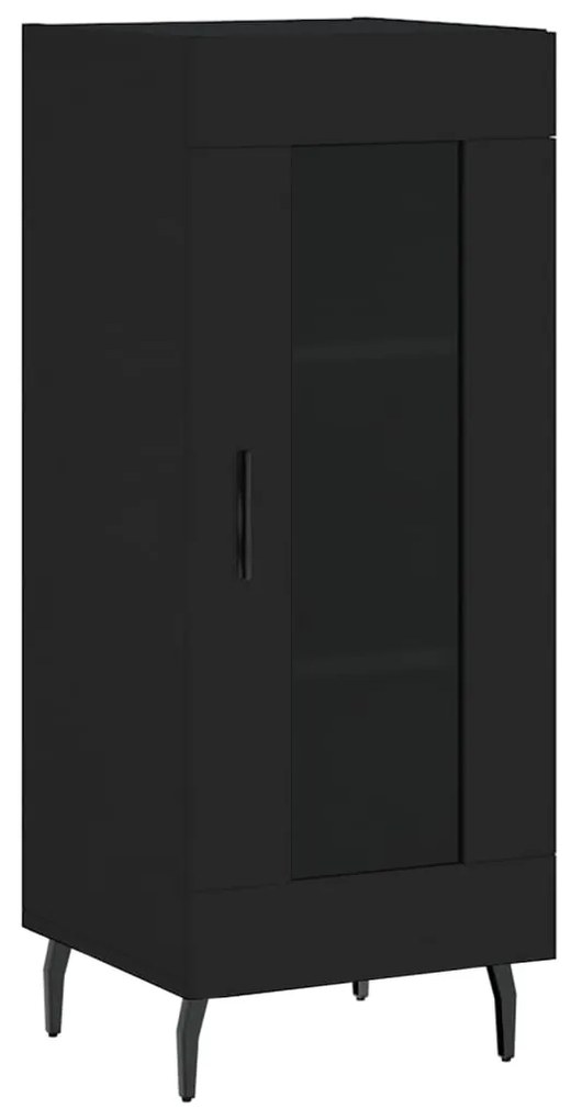 828813 vidaXL Сайдборд, черен, 34,5x34x90 см, инженерно дърво
