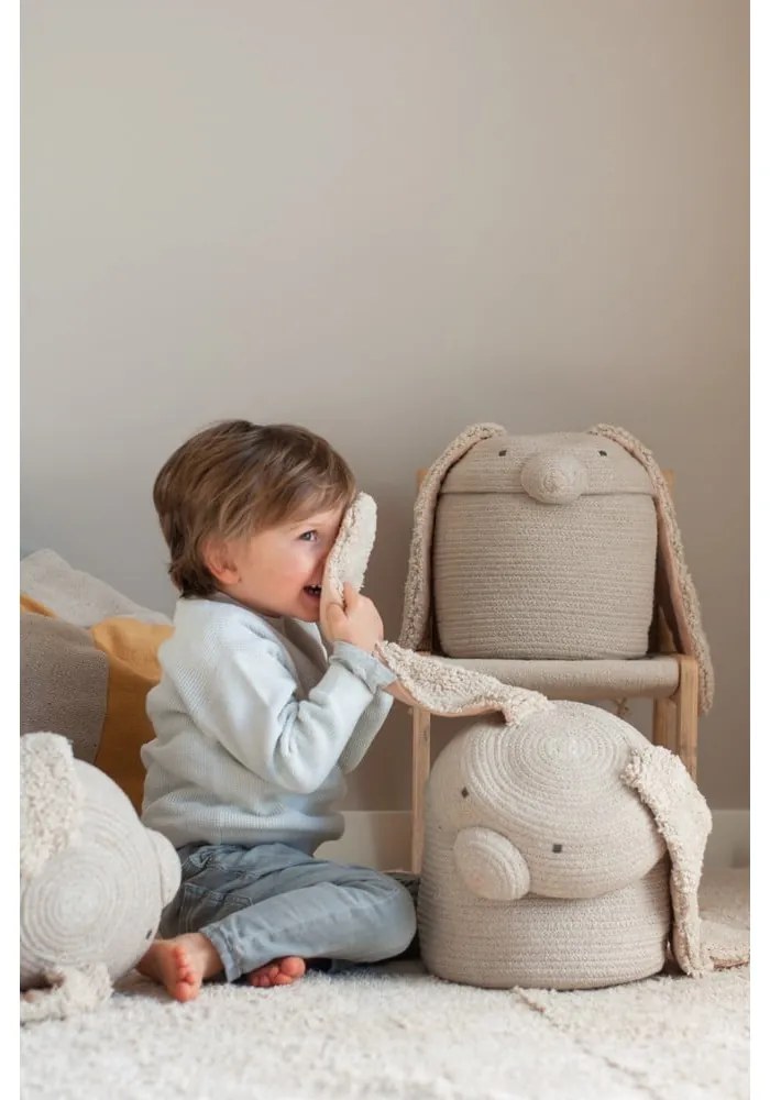 Кремава текстилна детска кошница за играчки ø 25x30 cm Rita the Rabbit – Lorena Canals