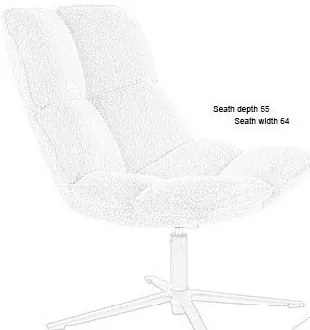 Кремаво въртящо се кресло от букле Bros – White Label