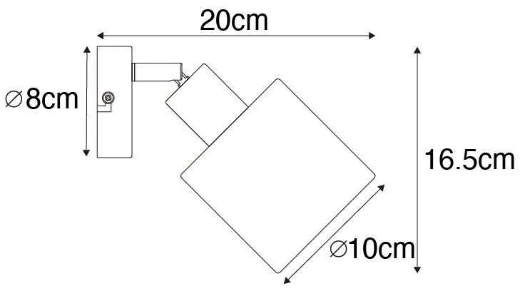 Таванна лампа черна регулируема - Hetta