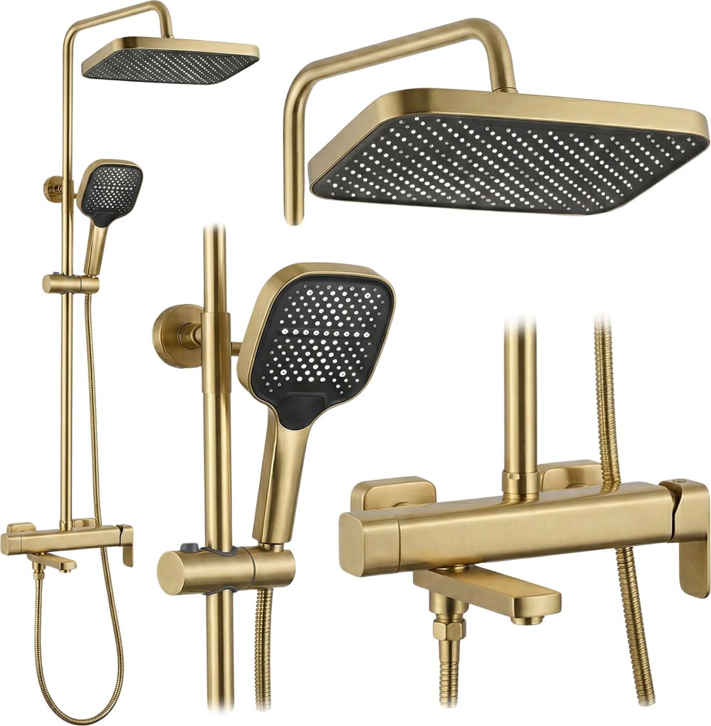 Комплект за душ Rea Arlo Brush Gold