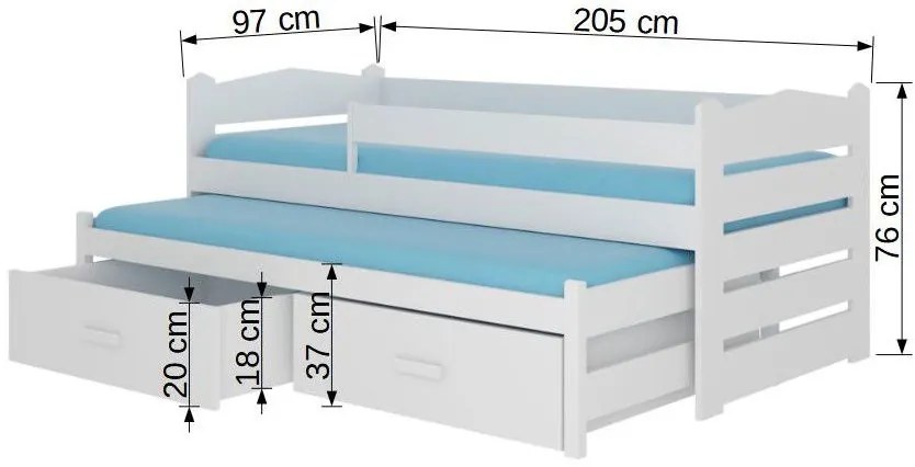 Бебешко легло Camaro-200 x 90-With protector-Fusiko anoixto-White