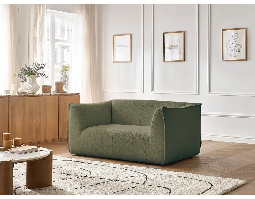 Зелен диван от прежда с примки от букле 170 cm Giorgia – Bobochic Paris