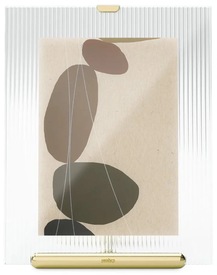 Стъклена стояща рамка в златист цвят 19x23 cm Flute – Umbra