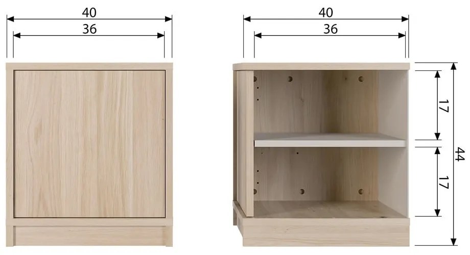 Модулен шкаф в дъбов декор в естествен цвят 40x44 cm Modulair - vtwonen