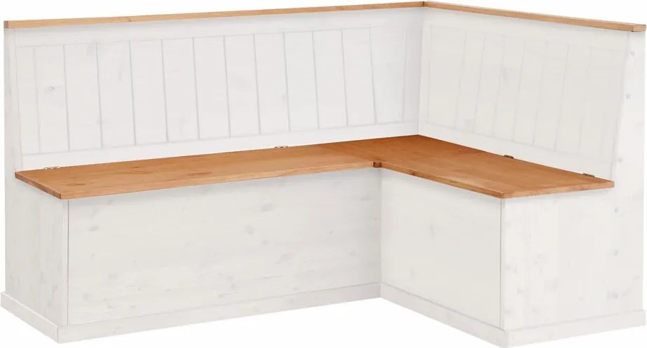 Бяла променлива ъглова пейка от борова дървесина с място за съхранение Silas - Støraa