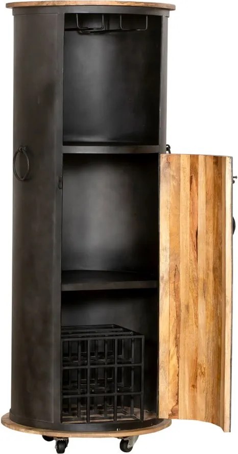 Черен метален шкаф за вино за 9 броя бутилки, 60x155 cm Luni – Interia Home & Living