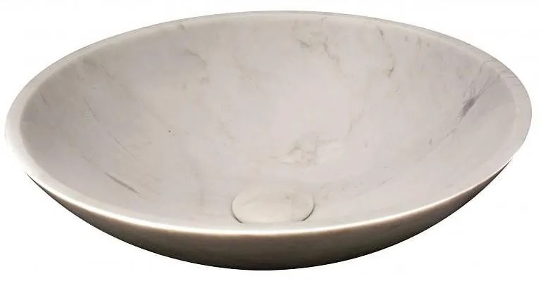 Мивка за баня ICL 4012W, монтаж върху плот, мрамор, бял, 40x40x12см