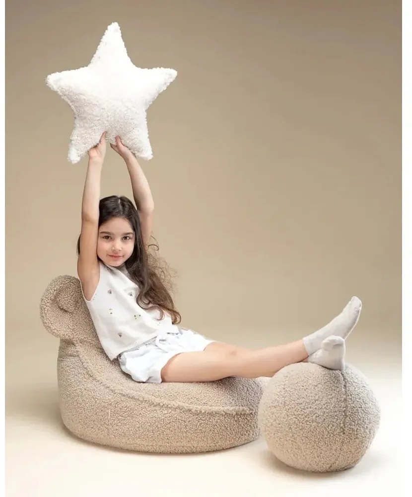 Кремава детска възглавница за диван от букле Star – Wigiwama