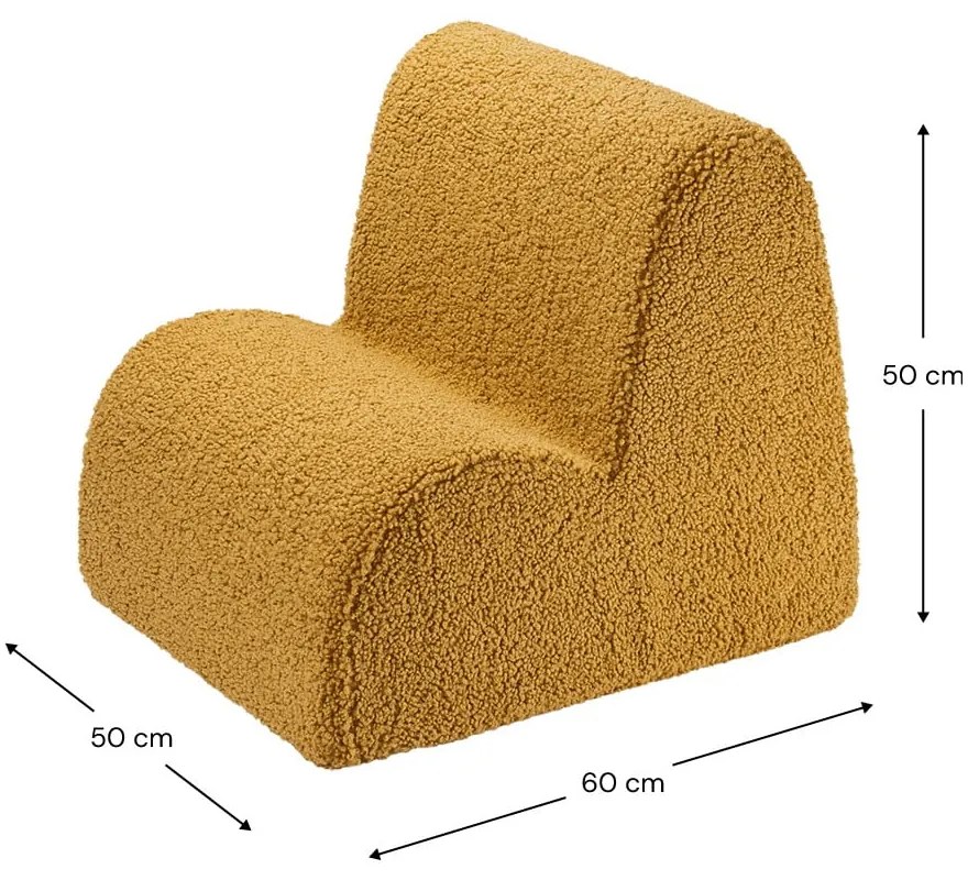 Кафяв детски стол от букле Cloud – Wigiwama