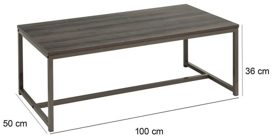Кафява масичка за кафе 50x100 cm - Casa Selección