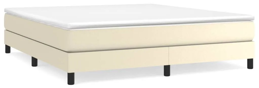 3120714 vidaXL Рамка за легло с пружини кремава 180x200 см изкуствена кожа