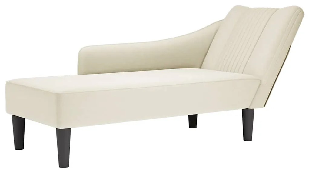 4009799 vidaXL Кушетка с десен подлакътник, кремав, кадифе
