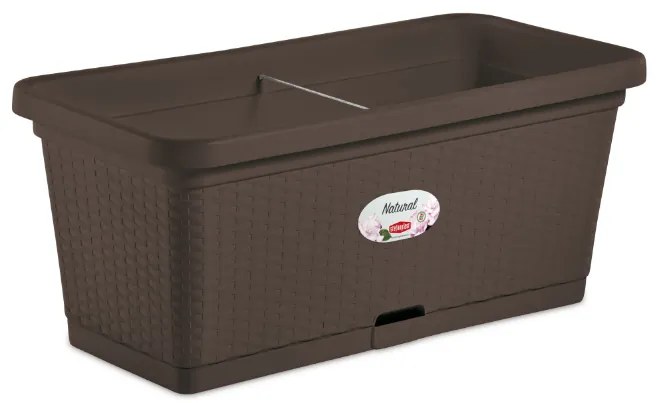 Stefanplast - Сандъче за цветя с колелца Natural 80 х 40 х 34 см - мока