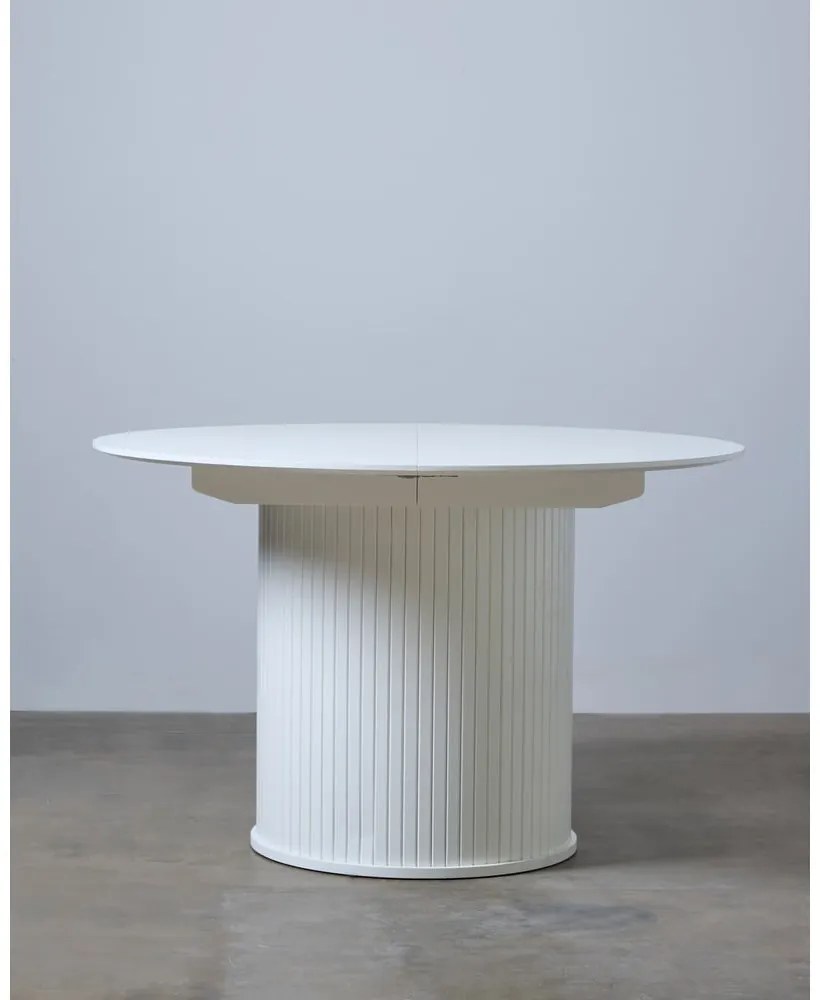 Кръгла сгъваема трапезна маса с допълнителна плоча ø 120 cm Nola – Unique Furniture