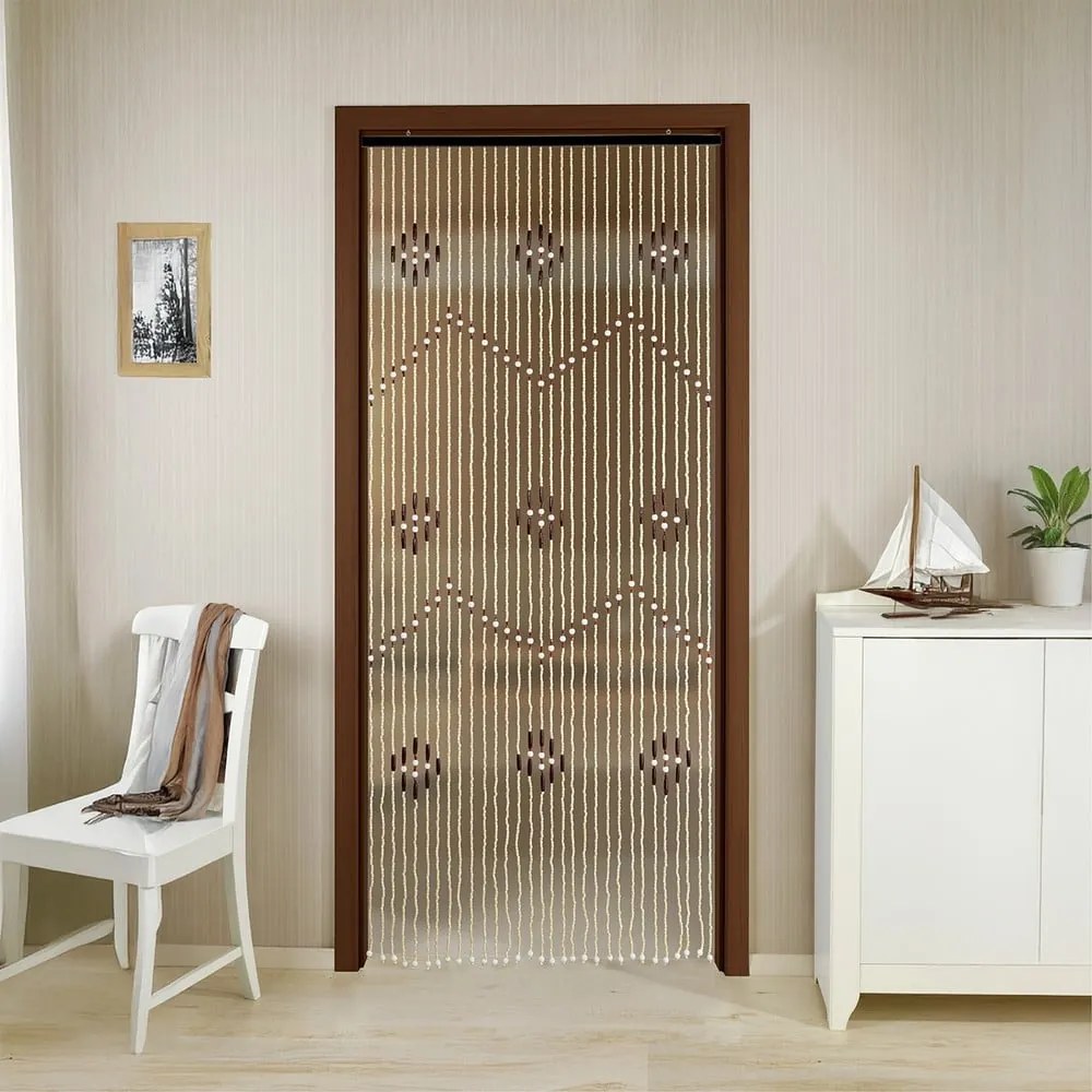 Бамбуково перде за врата в естествен цвят 90x200 cm – Maximex