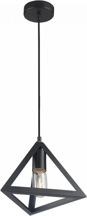Металически таванен светлинник Roshan E27 в черен цвят 24x24x66см.