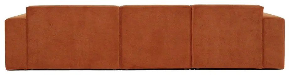Оранжев ъглов диван от велур (десен ъгъл) Sting - Scandic