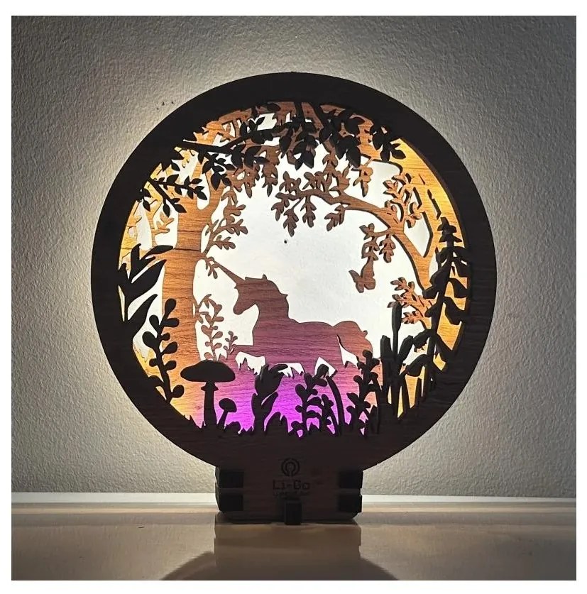 Li-Go 23568/DUB2 - Димируема LED настолна декорация LED/12W/230V 20x22 см, дъб