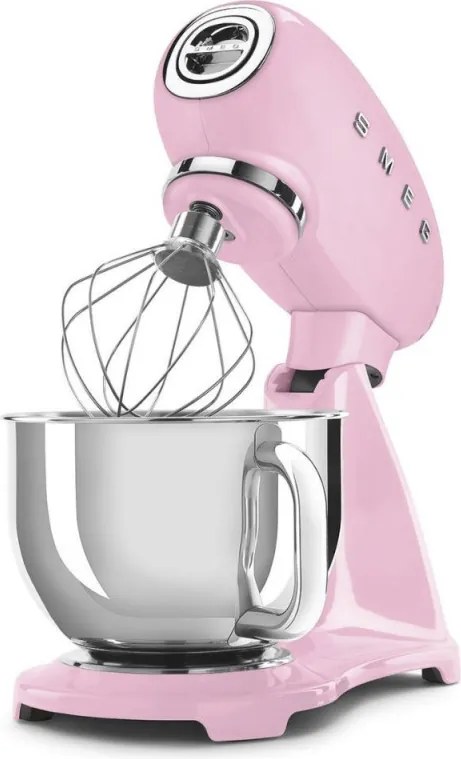 Планетарен миксер SMEG SMF03PKEU, 800 W, 4.8 л, 10 скорости, Функция за плавен старт, Крачета против хлъзгане, Розов