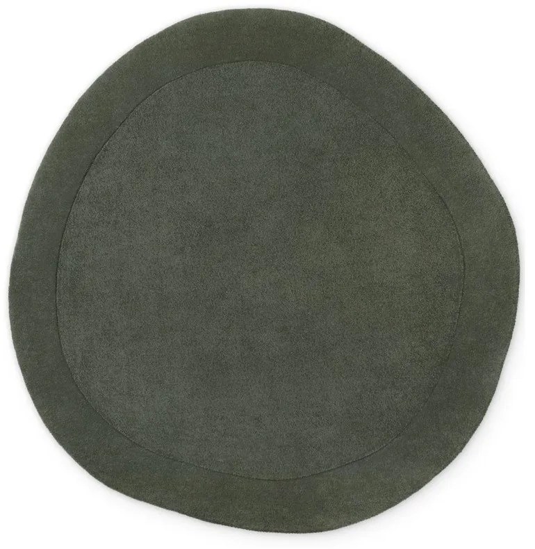 Тъмнозелен ръчно изработен кръгъл килим със смес от вълна ø 160 cm Kari Organic – Villeroy&amp;Boch