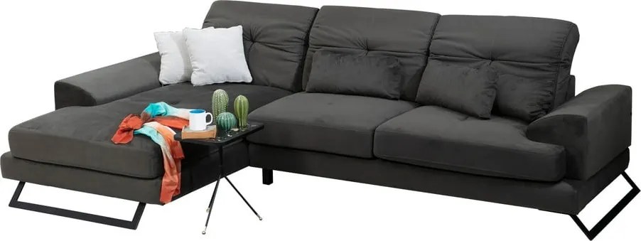 Тъмносив ъглов диван (ляв ъгъл) Frido - Balcab Home