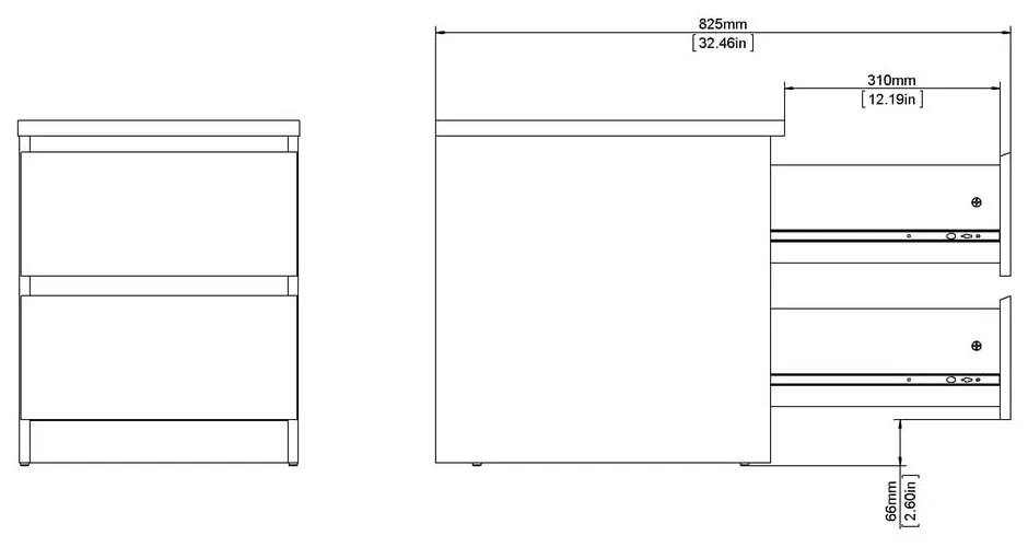 Черно нощно шкафче Naia - Tvilum