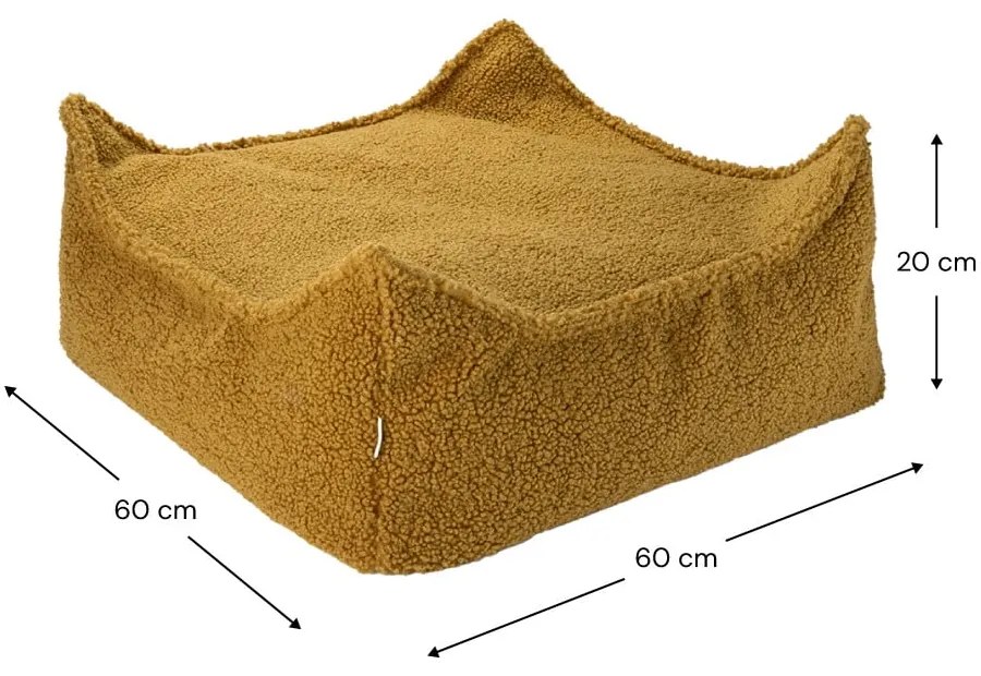 Кафяв детски пуф от букле Square – Wigiwama