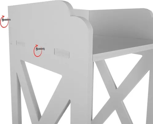 Свободностоящ шкаф за баня, с държач за тоалетна хартия, заключващ се, 80x2x2 см, компактен и стилен дизайн Ruhhy