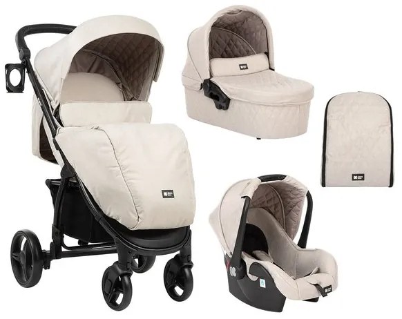 Бебешка количка 3в1 Madrid KIKKABOO - Beige Melange