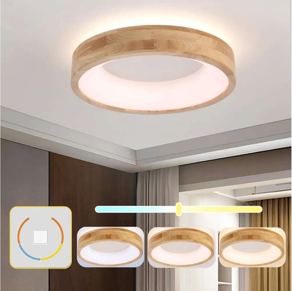 Brilagi-LED Таванно осветително тяло FALCON WOOD LED/30W/230V 3000/4000/6000K 45 cm дърво