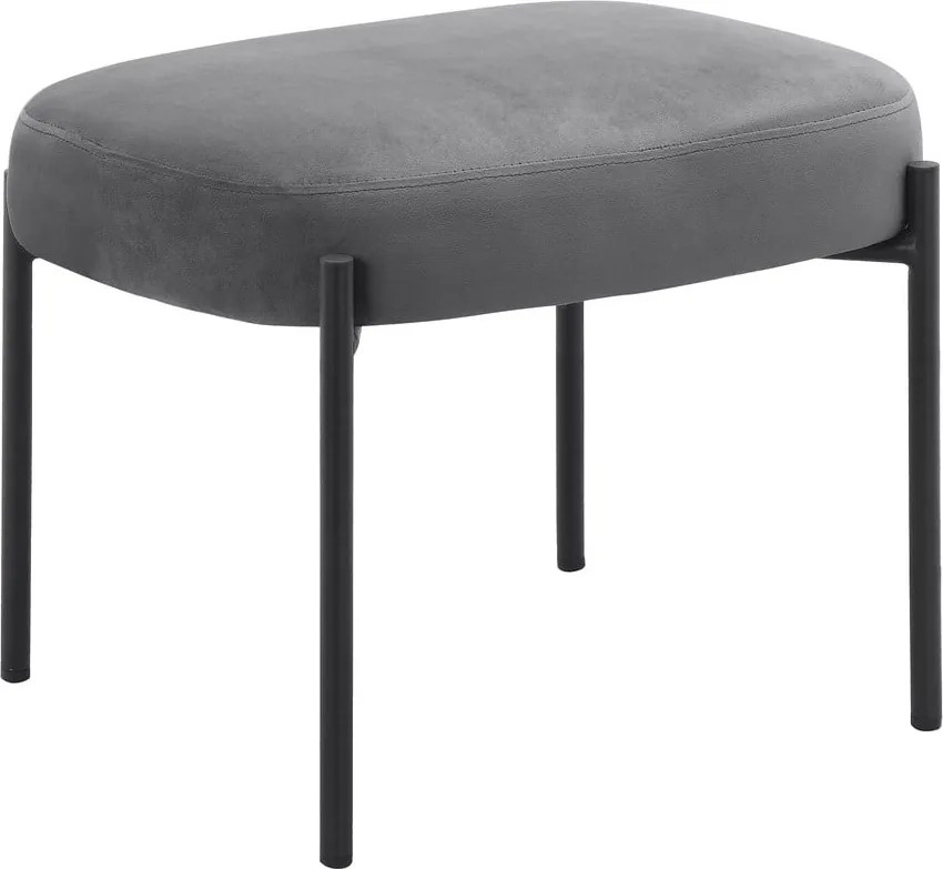 Сив кадифен фотьойл с табуретка Jerry – Støraa