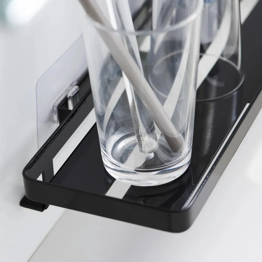 Матово черно стоманен рафт за баня без пробиване Film Hook – YAMAZAKI