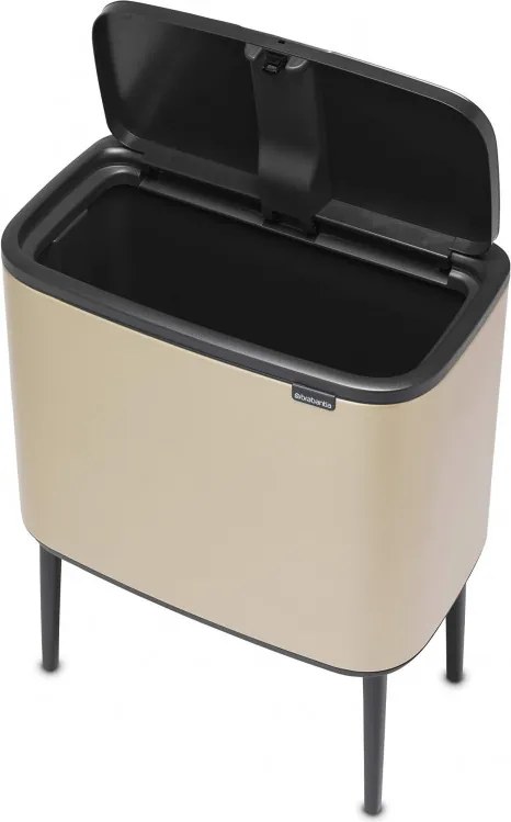 Кош за боклук Brabantia Bo Touch 1003213, 36 л, Плавно и безшумно отваряне, Голям отвор, Златен металик