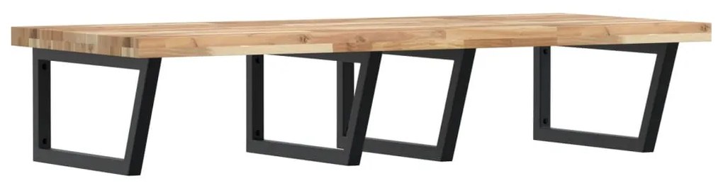 3302919 vidaXL Стенен рафт за мивка, стомана и масивно дърво акация