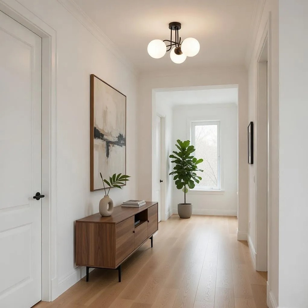 Плафон МОНА, черен/бял, 3хE27