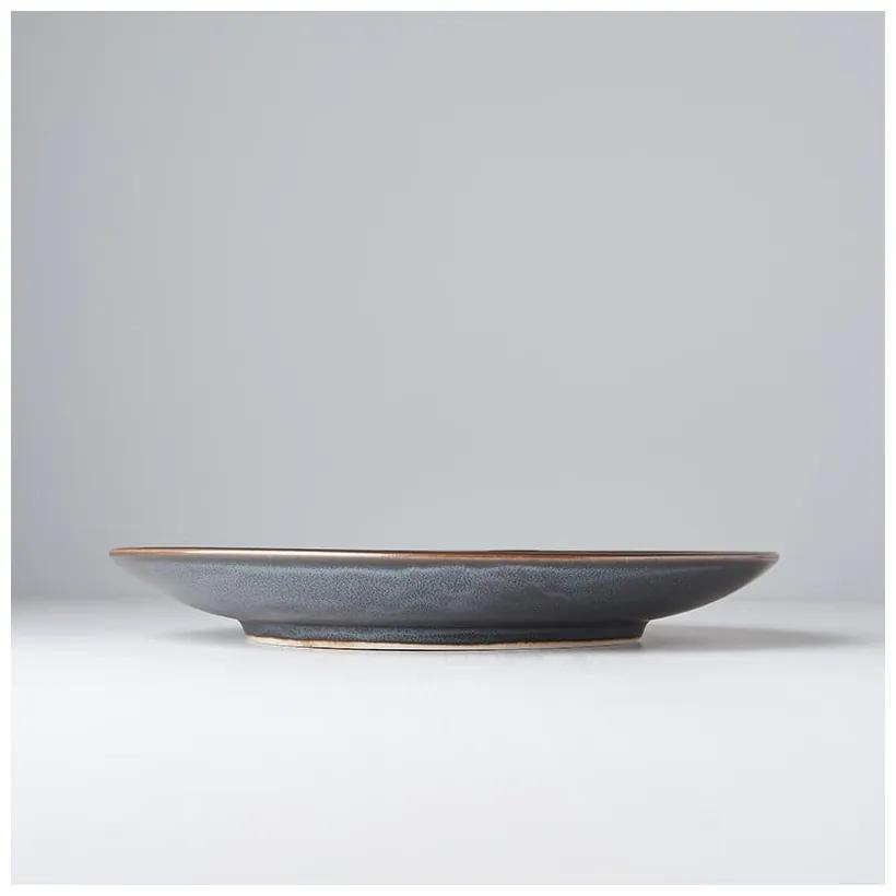 Черна и сива керамична чиния Pearl, ø 25 cm Black Pearl - MIJ