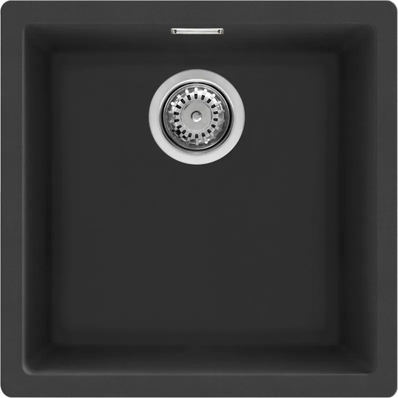 Кухненска мивка за под плот SMEG Quadra VZP45N, 45см, Антибактериална, Устойчива на надраскване и UV, Черен