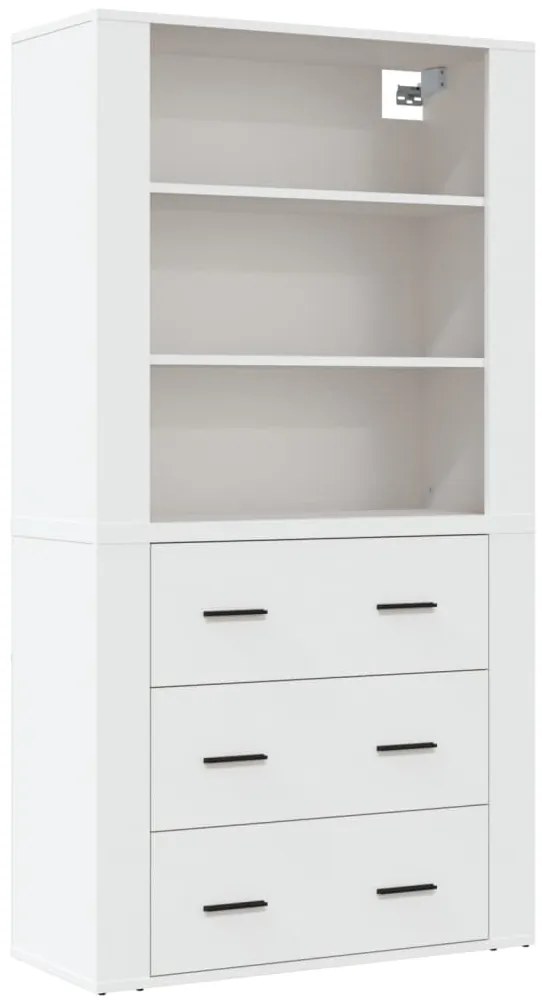 3185391 vidaXL Висок шкаф, бял, инженерно дърво