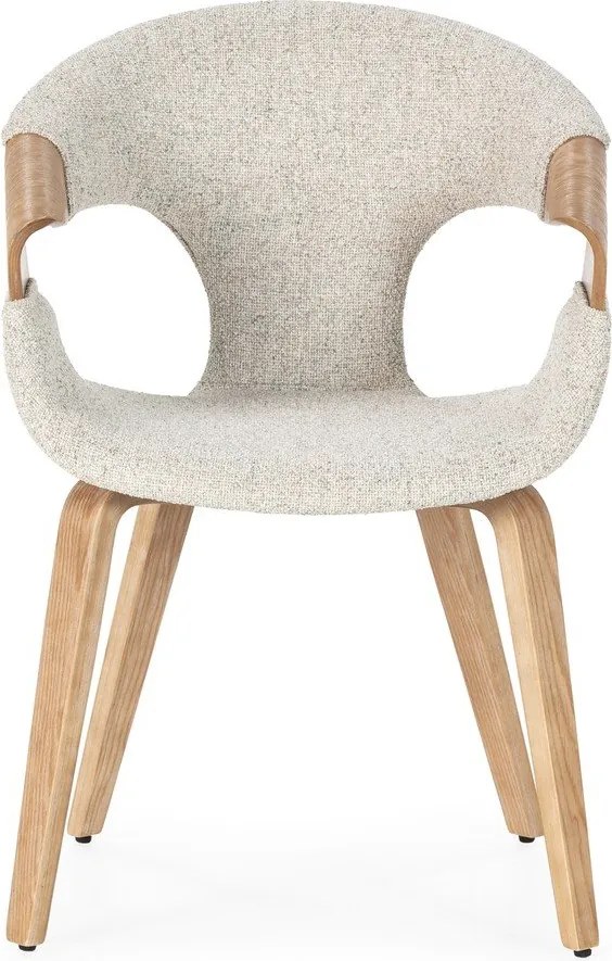 Бежови тапицирани трапезни столове в комплект с подлакътници 2 бр. Elif – MOME