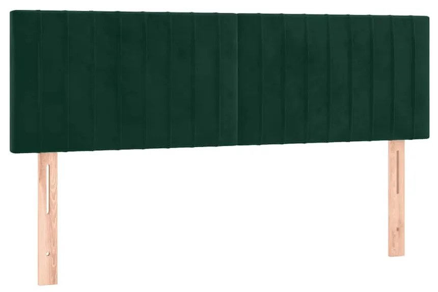 346253 vidaXL Горни табли за легло, 2 бр, тъмнозелени, 72x5x78/88 см, кадифе
