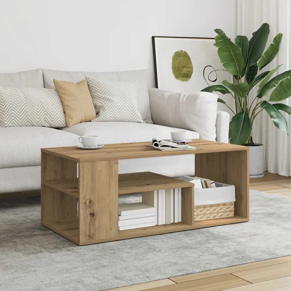 856557 vidaXL Кафе маса, дъб сонома, 100x50x40 см, инженерно дърво