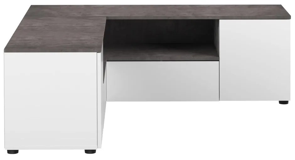 Сиво-бяла маса за телевизор от бетон 130x46 cm Angle - TemaHome