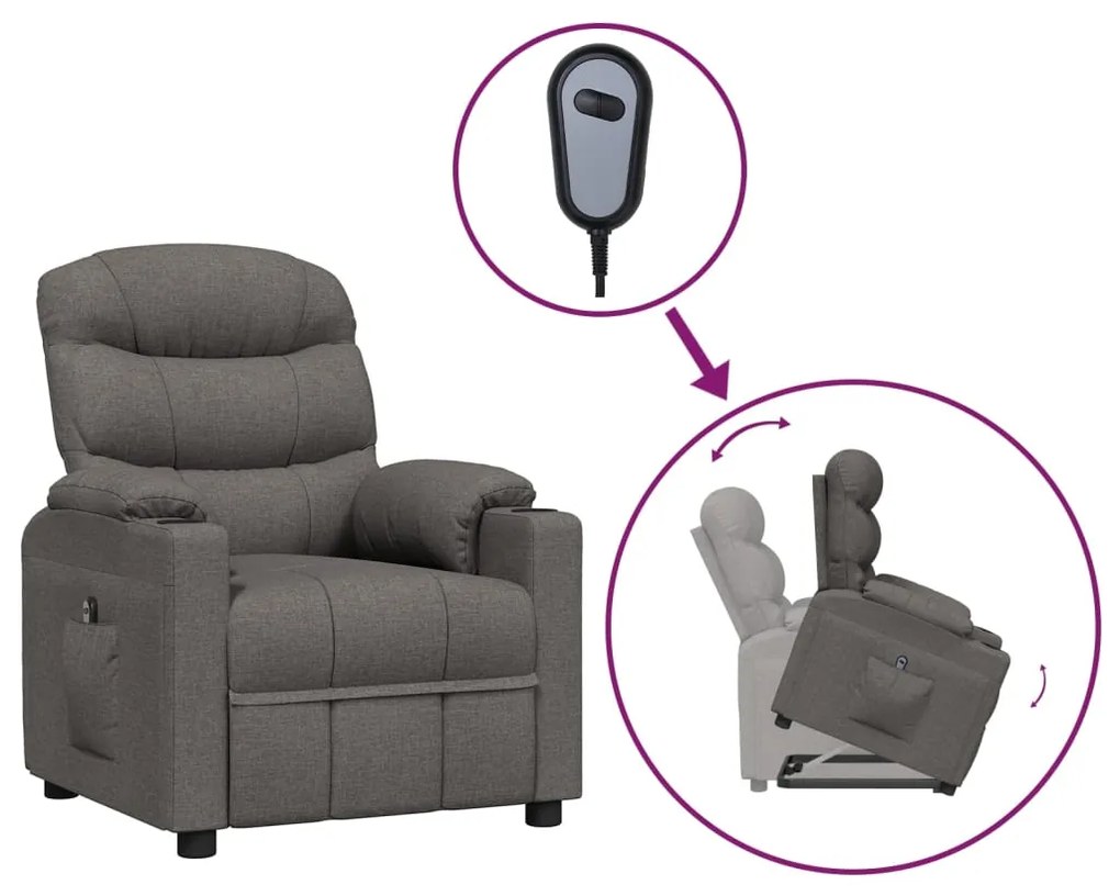 3143530 vidaXL Изправящ стол, тъмносив, текстил