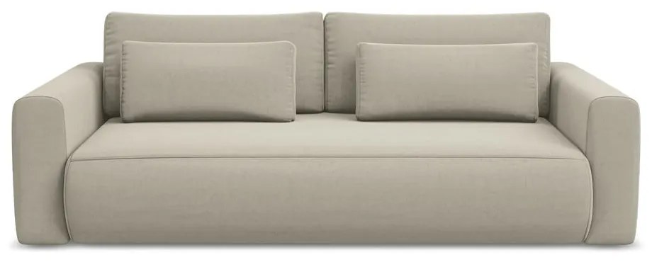 Бежов кадифен разтегателен диван с място за съхранение 238 cm Kapua – Makamii