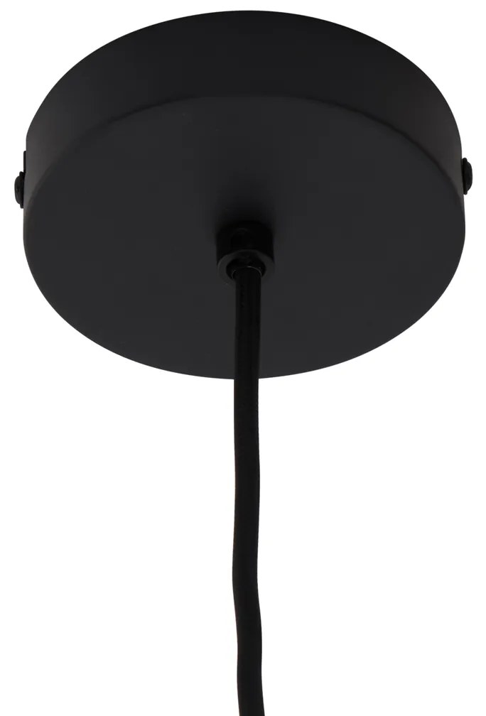 Ретро висящ полилей черен с бронзово стъкло - Bizle